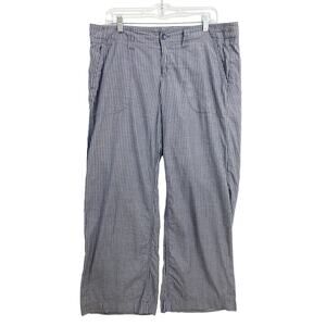 Gap Stripe Pants Womens Size 12 Gray Hip Slung Fit Flared Leg Slash Pockets